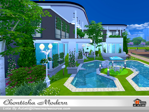 Sims 4 Chonticha Modern house by autaki at TSR