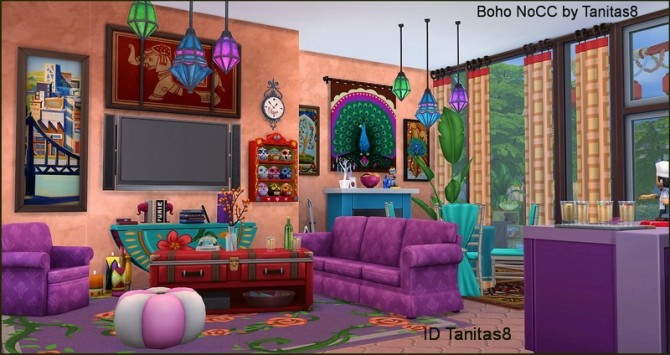 Sims 4 Boho house noCC at Tanitas8 Sims