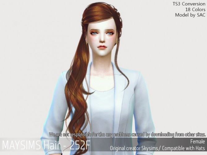 Sims 4 Hair 252F (Skysims) at May Sims