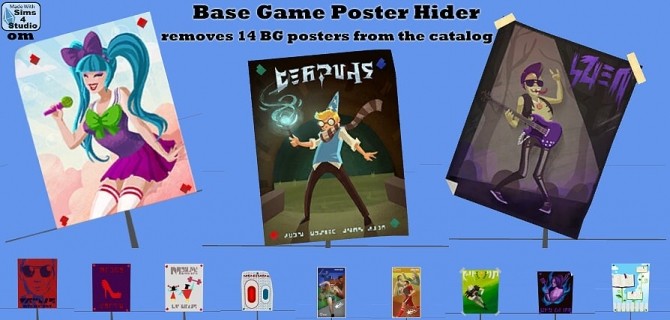 Sims 4 Base game poster hider at Sims 4 Studio