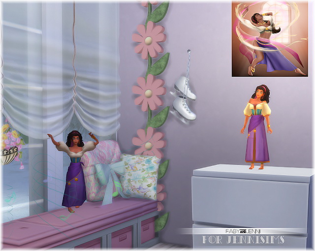 Sims 4 Esmeralda Lamp, Stereo The Hunchback of Notre Dame Faby at Jenni Sims