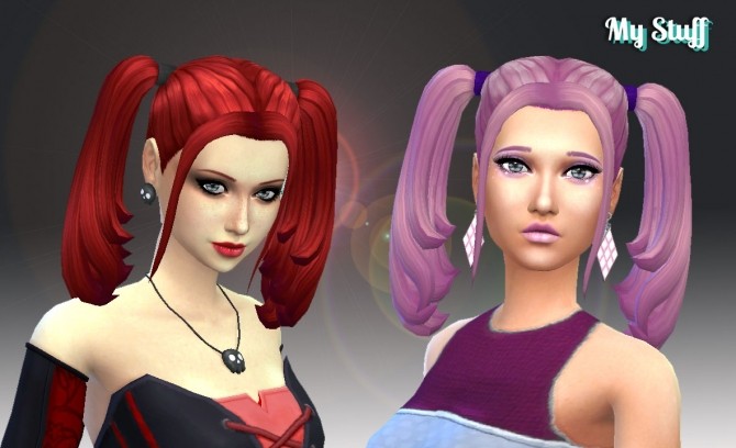 Sims 4 Harley Quinn Hair Version 2 at My Stuff