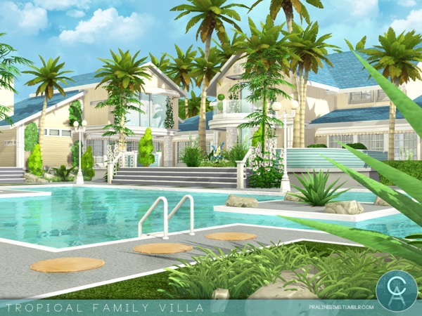 Sims 4 Tropical Family Villa by Pralinesims at TSR