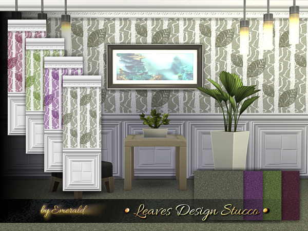 Sims 4 Leaves Design Stucco by emerald at TSR