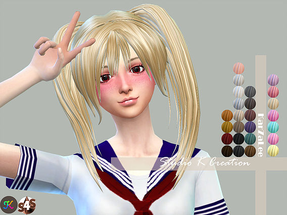 Sims 4 Sayaka animate hair 49 at Studio K Creation