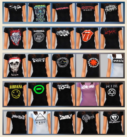 Band t-shirts at Merakisims » Sims 4 Updates