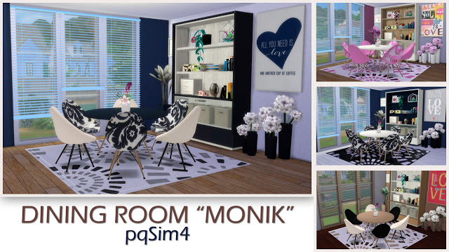 Sims 4 Monik diningroom by Mary Jiménez at pqSims4