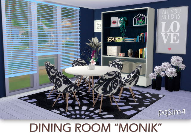 Sims 4 Monik diningroom by Mary Jiménez at pqSims4