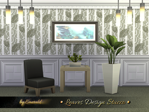 Sims 4 Leaves Design Stucco by emerald at TSR