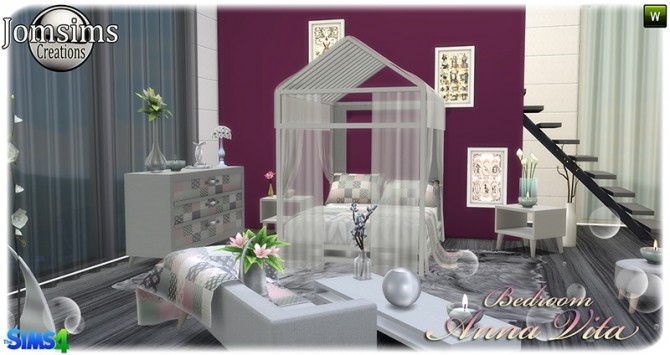 Sims 4 Anna Vita bedroom at Jomsims Creations