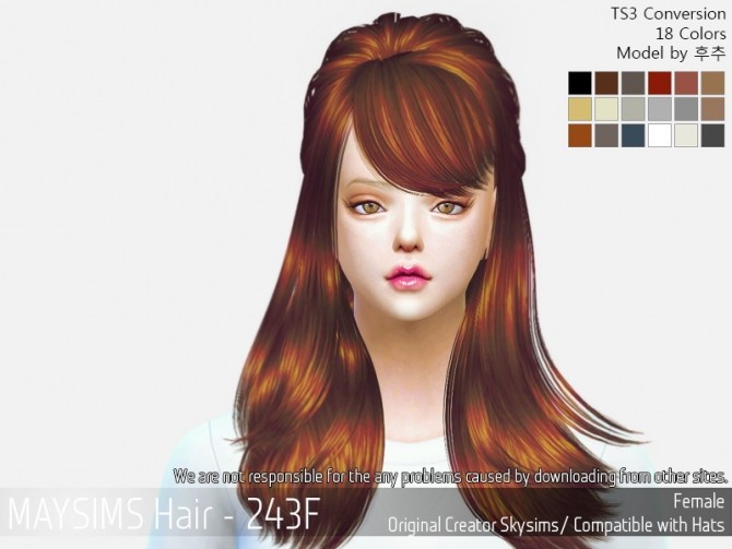 Sims 4 Hair 243F (Skysims) at May Sims