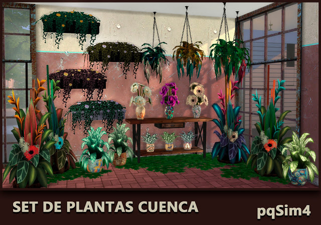 Sims 4 Cuenca Plants Set by Mary Jiménez at pqSims4
