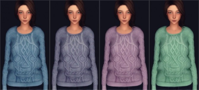 Sims 4 Skull Jumper by Loubelle recolored at Elliesimple