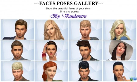 Cas and Gallery Faces Poses by Vanderetro at L’UniverSims
