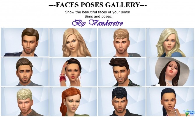 Sims 4 Cas and Gallery Faces Poses by Vanderetro at L’UniverSims