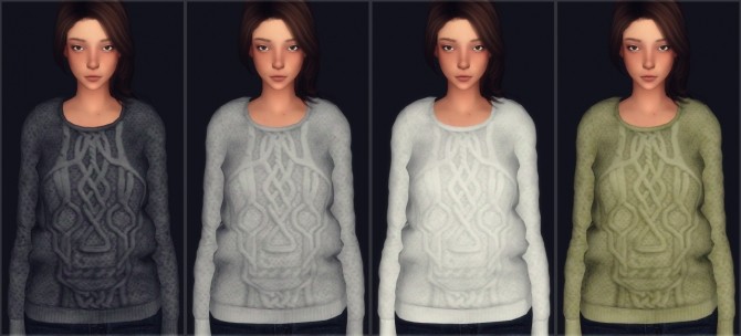 Sims 4 Skull Jumper by Loubelle recolored at Elliesimple