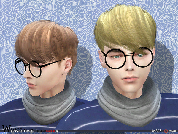 Sims 4 HAIR TSE1030 M F by wingssims at TSR