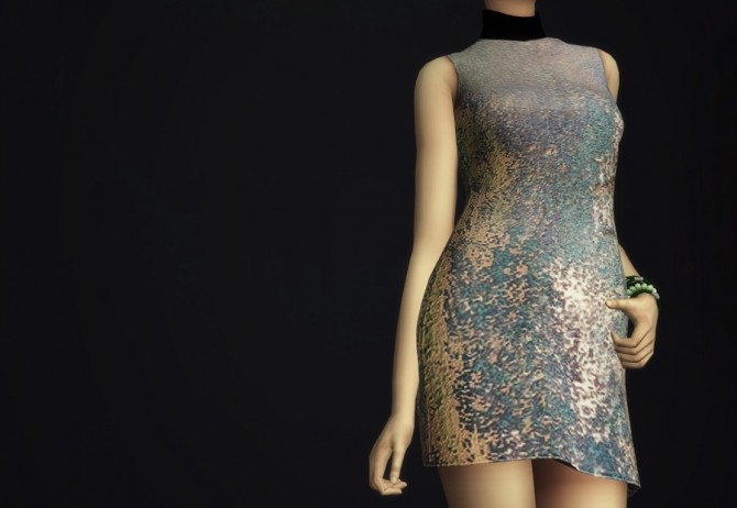 Sims 4 Sequined silk turtleneck dress at Rusty Nail