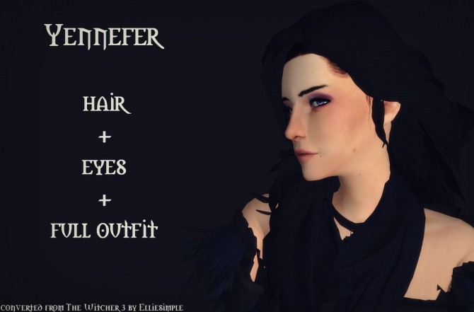 Sims 4 Yennefer converted from The Witcher 3 at Elliesimple