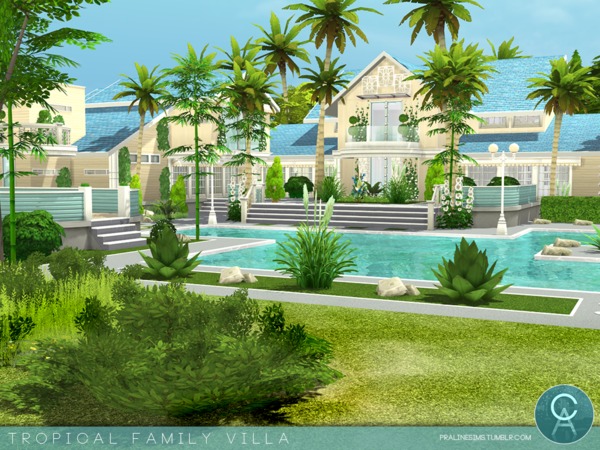 Sims 4 Tropical Family Villa by Pralinesims at TSR
