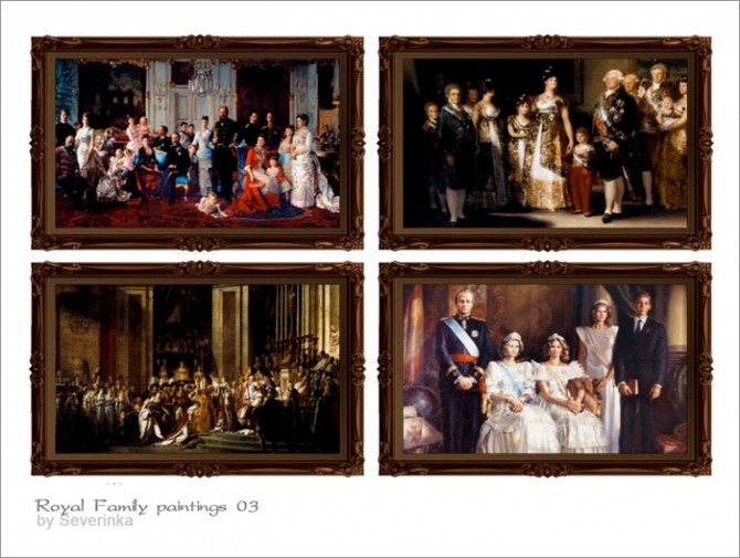 Sims 4 Royal Family paintings at Sims by Severinka