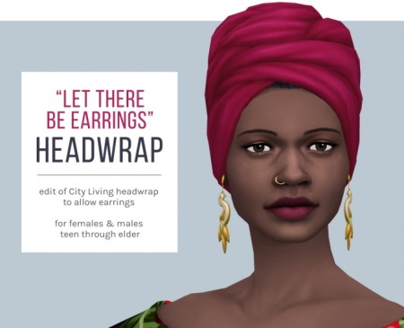 Let There Be Earrings Headwrap at Femmeonamissionsims