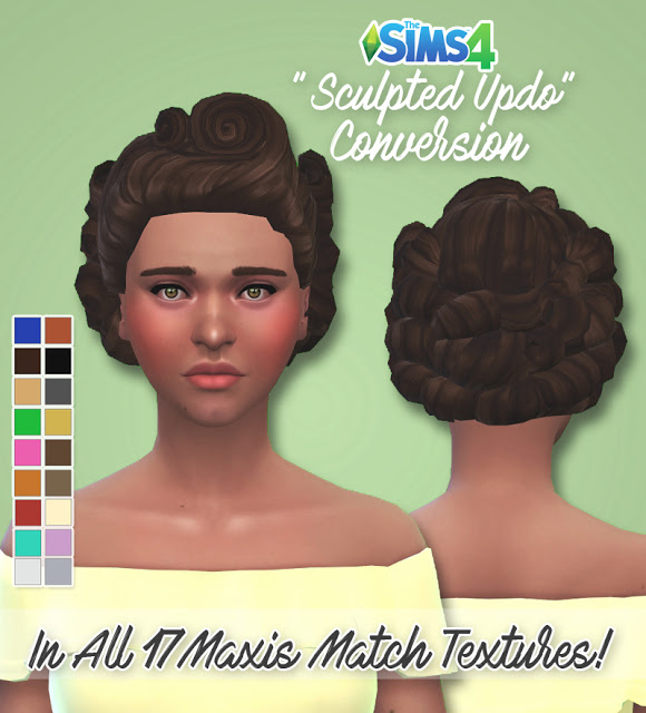 Sims 4 Sculpted Updo Conversion by Anni K at Historical Sims Life