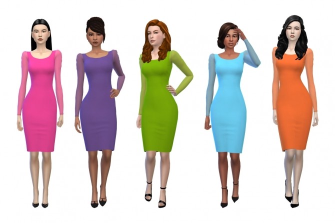 Sims 4 Annabellee25s Camille dress recolors at Deeliteful Simmer