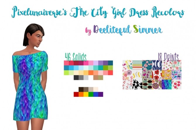 Sims 4 Pixelunivairses dress recolors at Deeliteful Simmer
