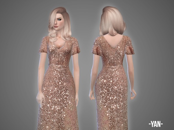 Sims 4 Yan gown by April at TSR