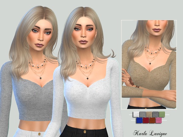 Sims 4 Cassy Crop Top by Karla Lavigne at TSR