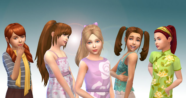 Sims 4 Girls Tied Hairs Pack 3 at My Stuff