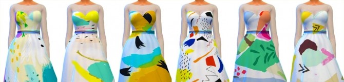 Sims 4 Cassiopea Dress Abstracts at 4 Prez Sims4