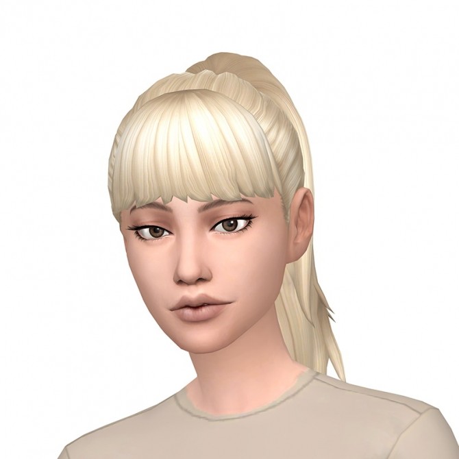 Sims 4 Simlaughlove simple ponytail hair recolor at Deeliteful Simmer