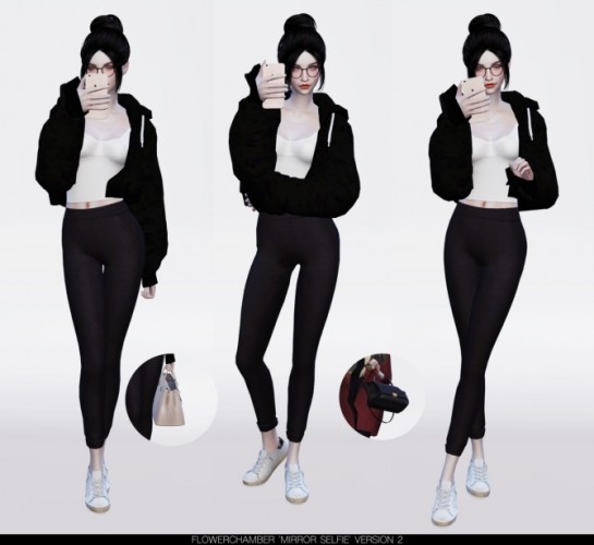 MIRROR SELFIE V.2 POSES SET at Flower Chamber » Sims 4 Updates