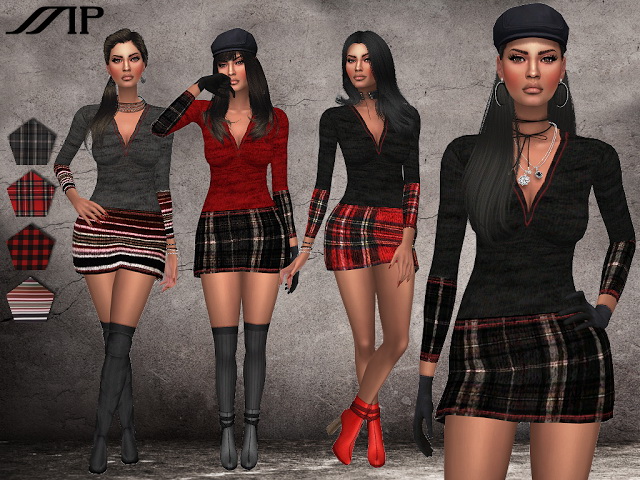 Sims 4 MP Fashion V Neck Stripe original at BTB Sims – MartyP