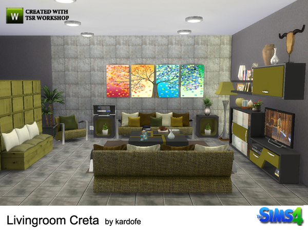 Sims 4 Livingroom Creta by kardofe at TSR