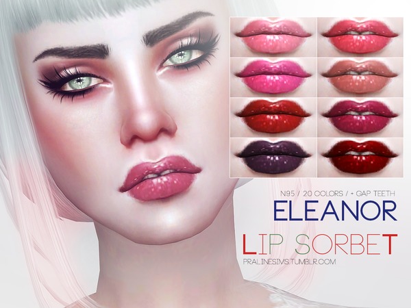 Sims 4 Eleanor Lip Sorbet N95 by Pralinesims at TSR