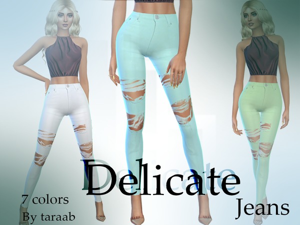 Sims 4 Delicate Jeans by taraab at TSR