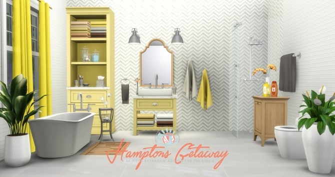 Sims 4 Hamptons Getaway Bathroom Addon at Simsational Designs