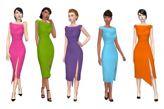 Sims 4 Origami dress recolors at Deeliteful Simmer