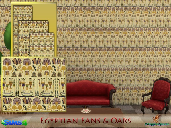 Sims 4 Egyptian Fans & Oars by DragonQueen at TSR