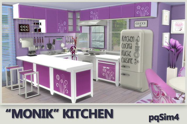 Sims 4 Monik kitchen by Mary Jiménez at pqSims4