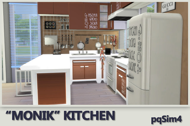 Sims 4 Monik kitchen by Mary Jiménez at pqSims4