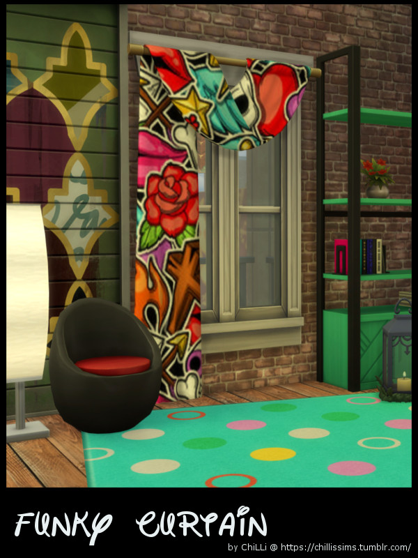 Sims 4 Funky Curtain at ChiLLis Sims