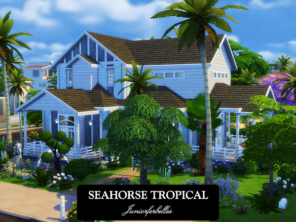 Sims 4 Seahorse Tropical family home by juniorferbelles at TSR