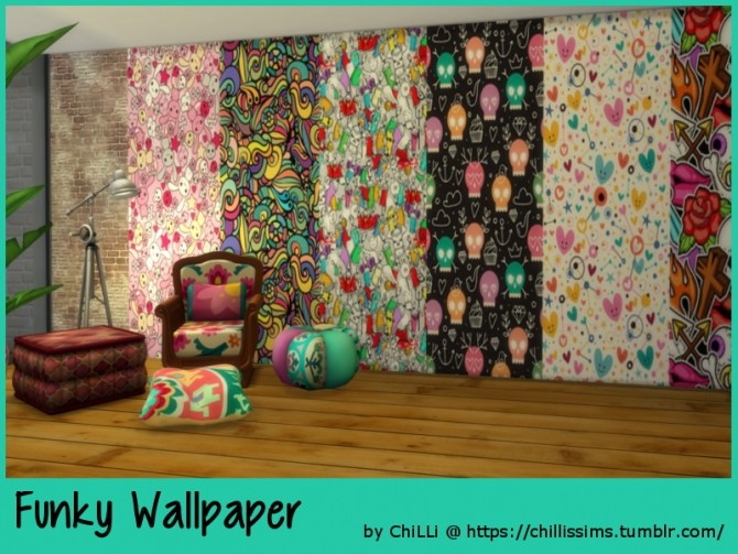 Sims 4 Funky Wallpaper at ChiLLis Sims