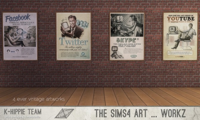Sims 4 4 Ever Vintage Artworks set 1 at K hippie