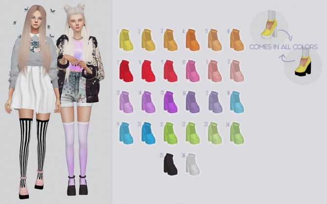 Sims 4 Skully shoes recolors at Kalewa a