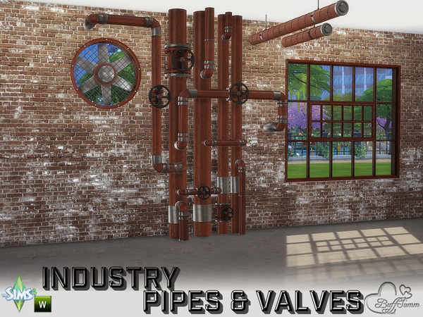 Sims 4 Industry Pipes & Valves by BuffSumm at TSR